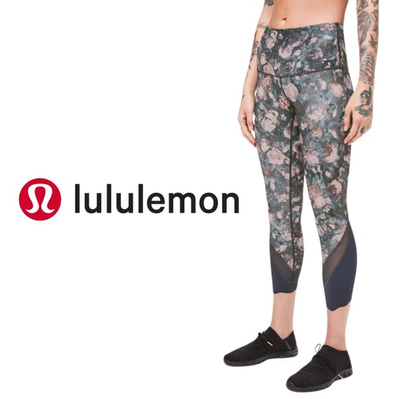 Lululemon Wunder Under Crop II (Special Edition) *Scallop 24" Frosted Rose Multi - Picture 1 of 14